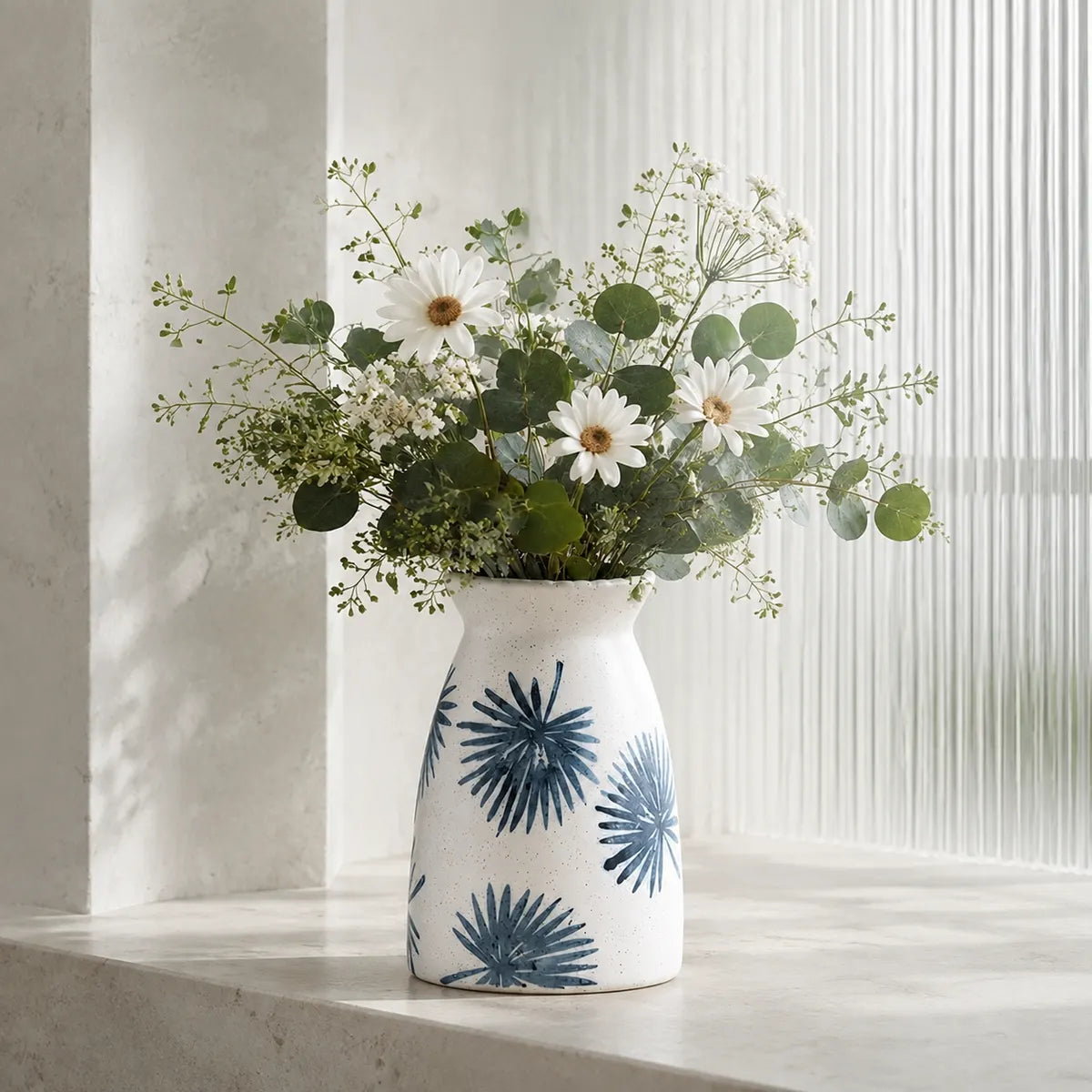 Vasemuse Minimalist Teal Ceramic Table Vase