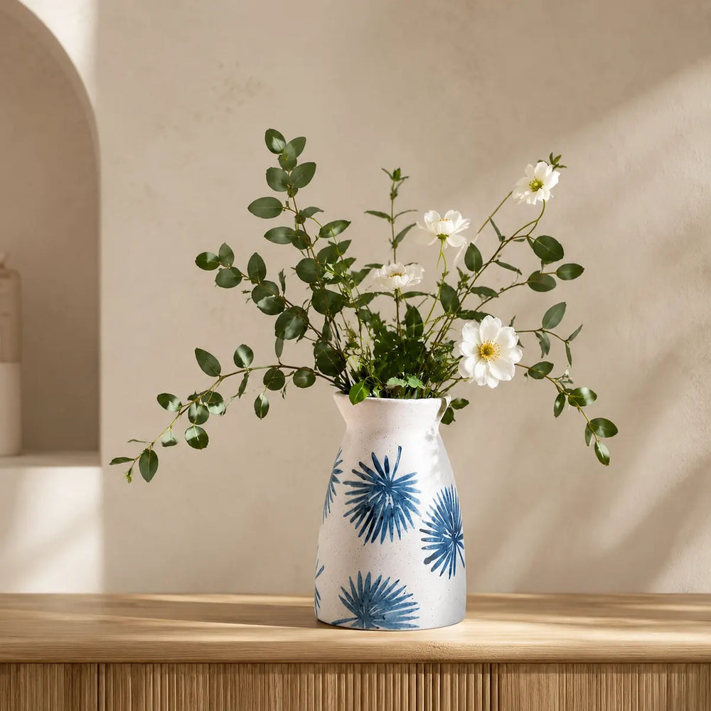 Vasemuse Minimalist Teal Ceramic Table Vase