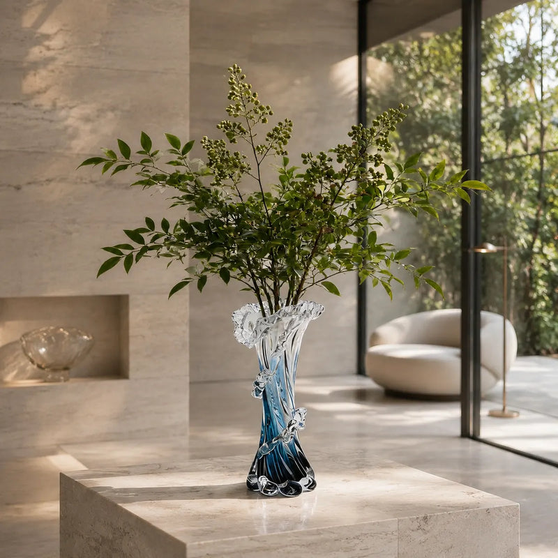 Vasemuse Hand Blown Ocean Glass Vase