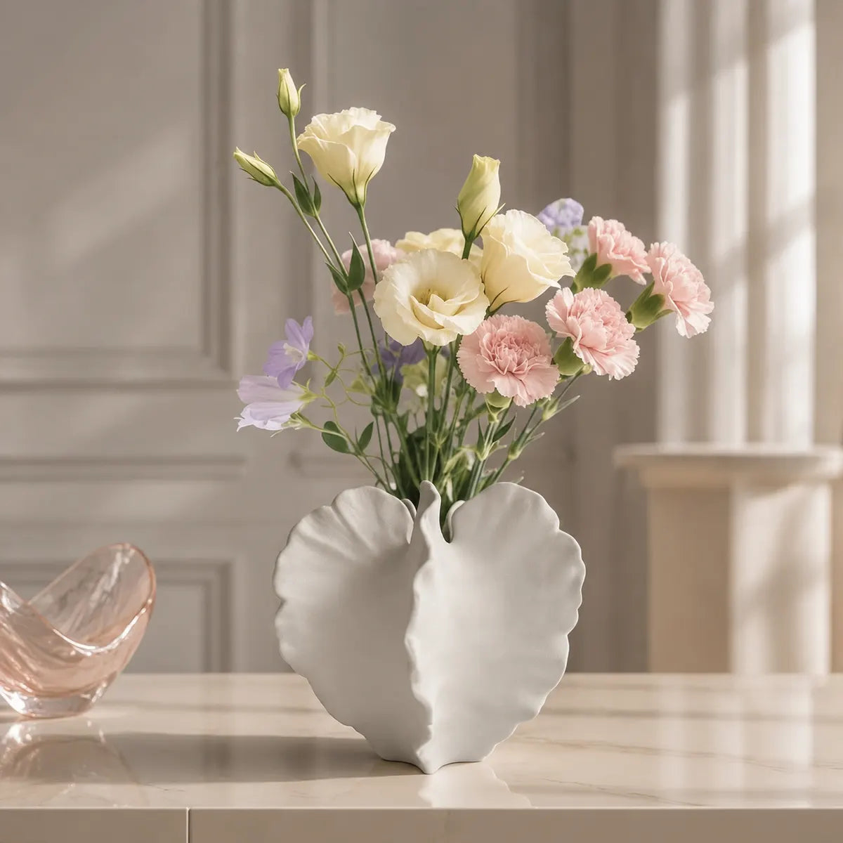 Vasemuse White Modern Ceramic Coral Vase