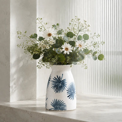 Vasemuse Minimalist Teal Ceramic Table Vase